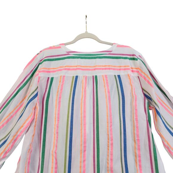 Talbots Womens Sensational Stripe Popover Top Size XL Petite Multicolor Striped - Picture 6 of 10